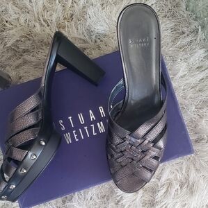 💫Stuart Weitzman: Flex Blamic Gunmetal Metallic Mule